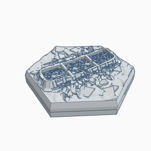Destroyed Armored Military Bunker Hex Map Scale HMSMilD005