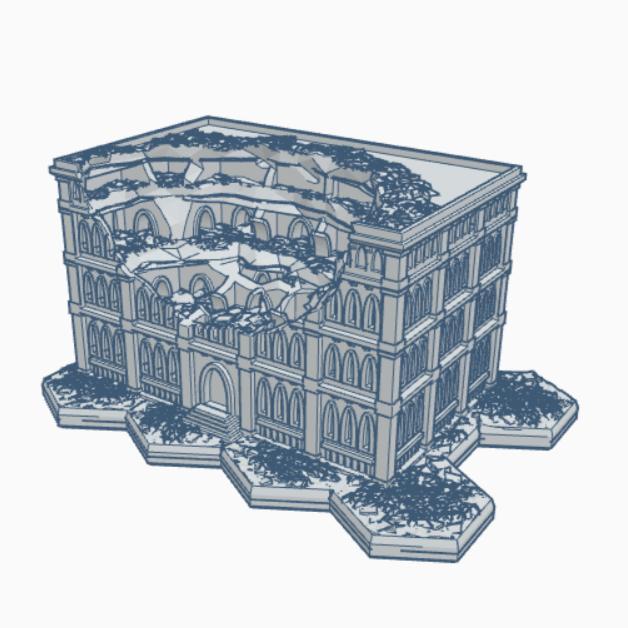 Gothic Ruined Building 110 with Hex Base GRHB110
