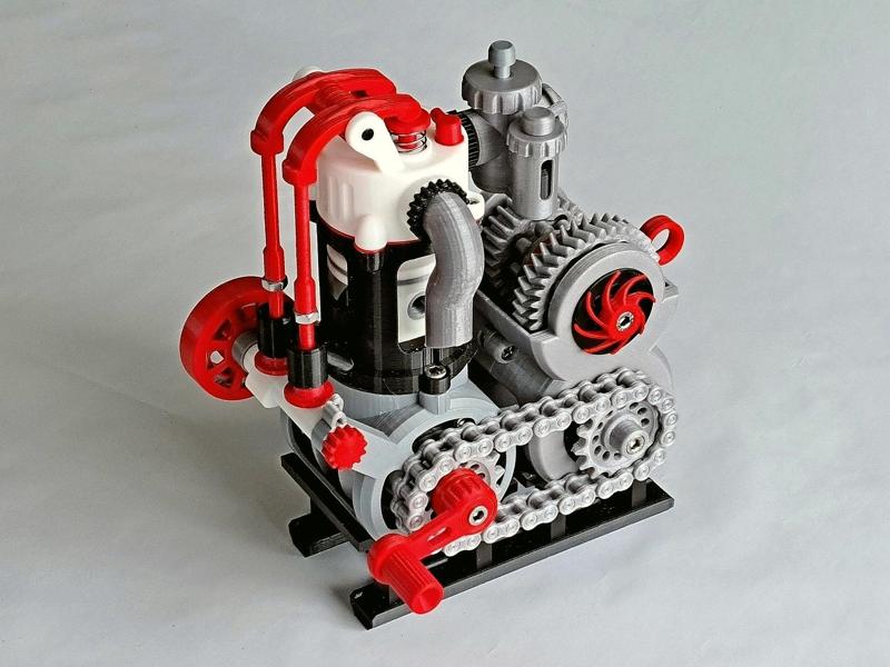 PushRod Engine with Gearbox