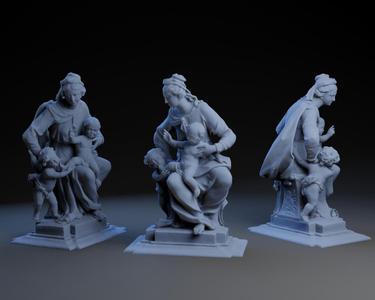 Mary, Jesus, and John (the baptist)