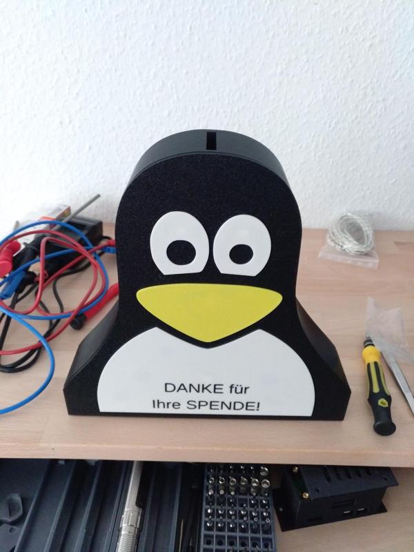 Tux Piggy Bank or Donation Box