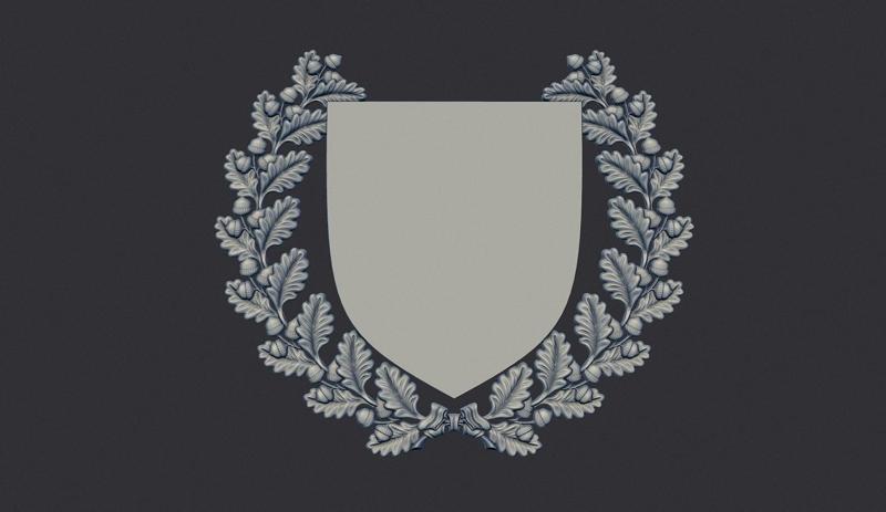 Wreath and Shield 3D Model