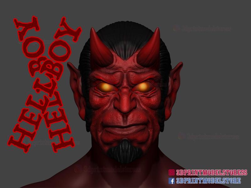 Hellboy Mask Cosplay Halloween Full Face Helmet 3D print model