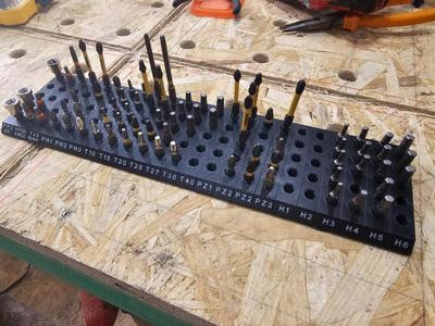 Modular Customizable Hex Bit Holder with Labels