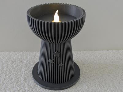 Celestial Ribbed Tealight Pedestal