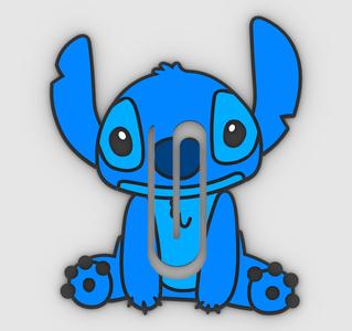 cute Stitch sitting-v2 - Paper clip - bookmark - STL file