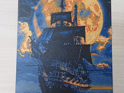 Ship and the moon hueforge