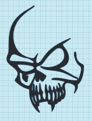 DEMON SKULL - HALF - WALL ART
