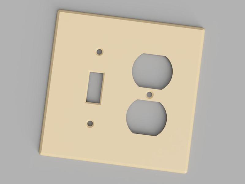 Switch Plate 2 Gang Toggle/Outlet