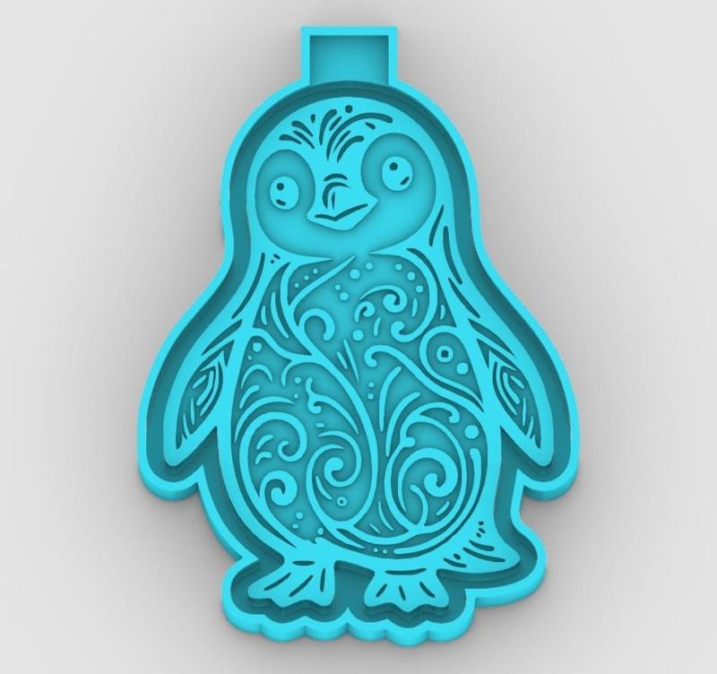 penguin texture 181639 - freshie mold - STL for silicone mold