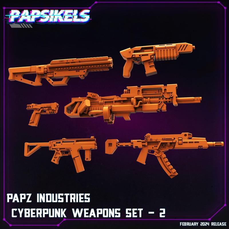 PAPZ INDUSTRIES CYBERPUNK WEAPONS SET 2