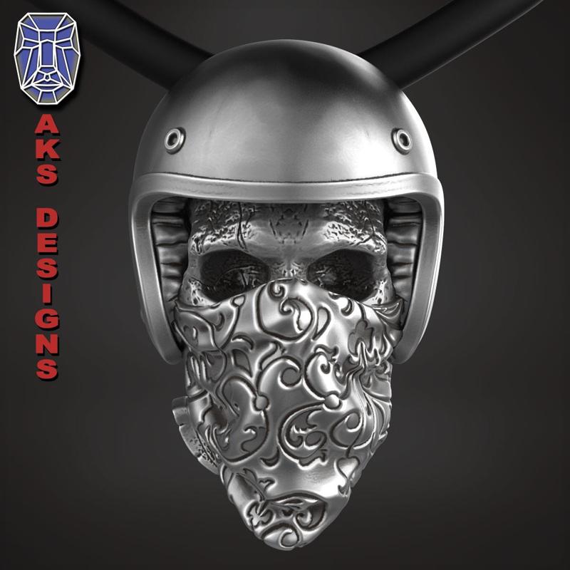 Biker skull 3 Pendant Jewelry