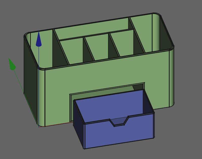 organizer 220 x 100 x 110 mm - FreeCAD exercise