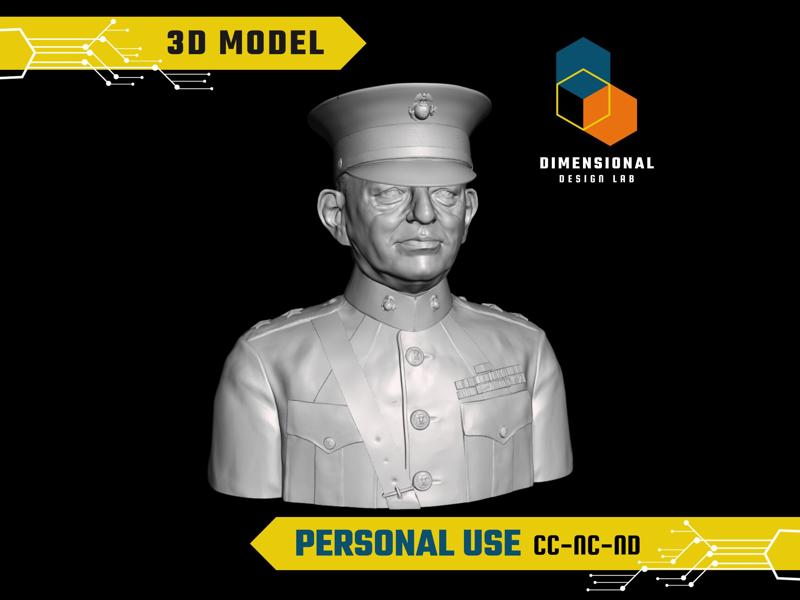 John A. Lejeune - High-Quality STL File for 3D Printing (PERSONAL USE)