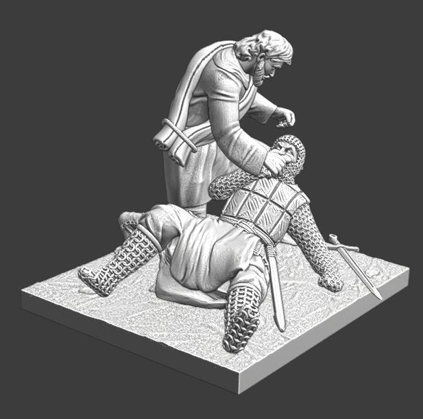 Helping a wounded knight - Medieval diorama
