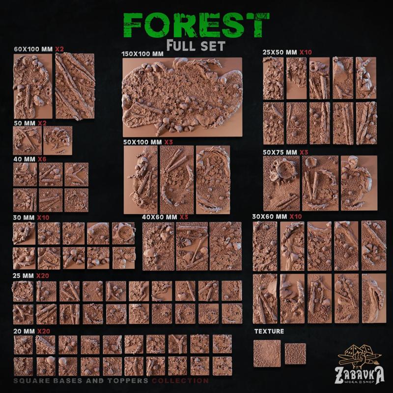 Forest [Square] - Bases and Toppers (Full Set)