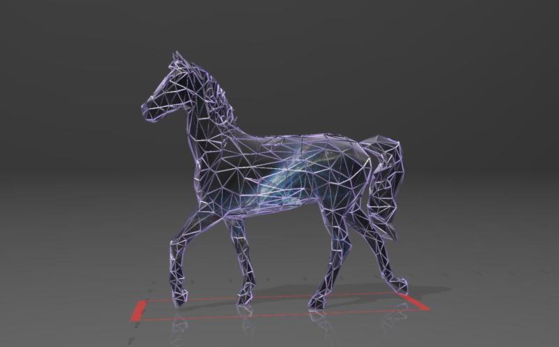 Legendary Horse with Noble Stance - Low Voronoi Style - Single Spider Web - LowPoly - Perfect Design - Easy Print - Decor