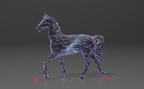 Legendary Horse with Noble Stance - Low Voronoi Style - Single Spider Web - LowPoly - Perfect Design - Easy Print - Decor