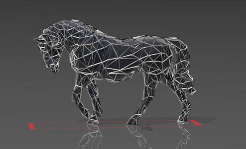 The Horse That Distributes Nobility - Low Voronoi Style - Single Spider Web - LowPoly - Perfect Design - Easy Print - Decor