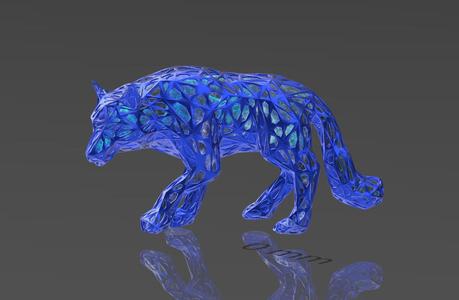 Lonely Wolf - Voronoi Style - Spider Web - LowPoly - Perfect Design - Easy Print - Decor