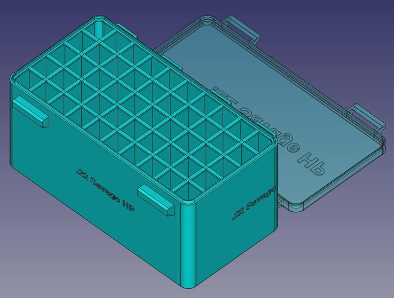 .22 Savage High Power, Head Up, Snug Double Snap Latch Modular Ammo Box