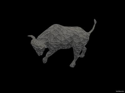 Power of the Wild Buffalo - Voronoi Style - Spider Web - LowPoly - Perfect Design - Easy Print - Decor