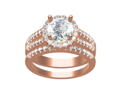 Round Halo Rose Gold Engagement Ring