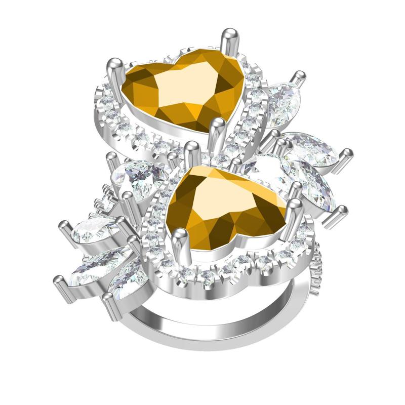 Dual Heart Cocktail Ring