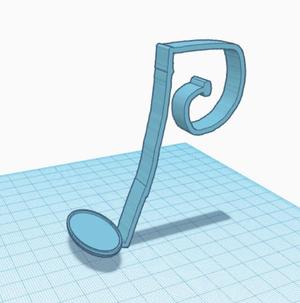 Music note curved hook huge