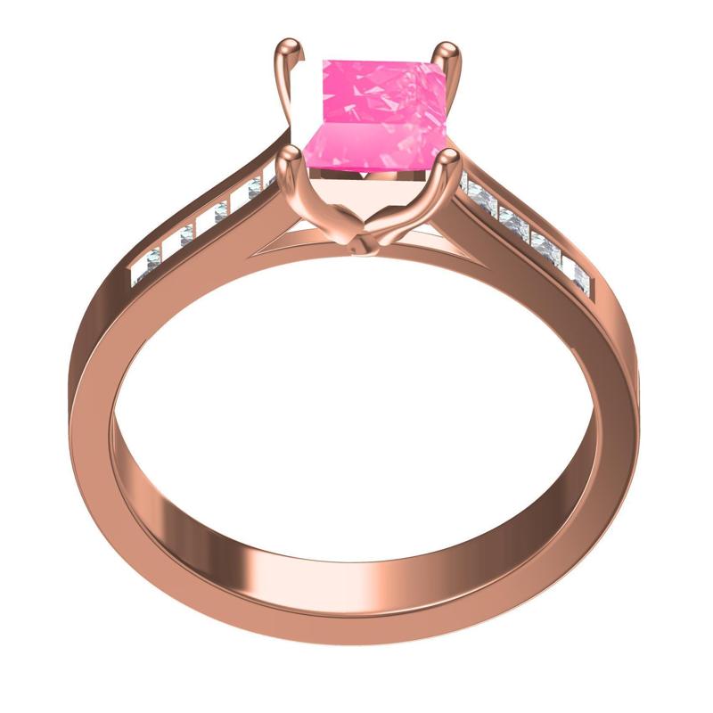 Princess Cut Solitaire Cathedral Engagement Ring for Women