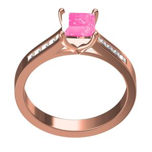 Princess Cut Solitaire Cathedral Engagement Ring for Women
