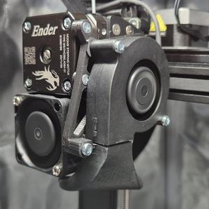 Creality Ender 3 V3 SE modular 5015 part cooler holder and duct