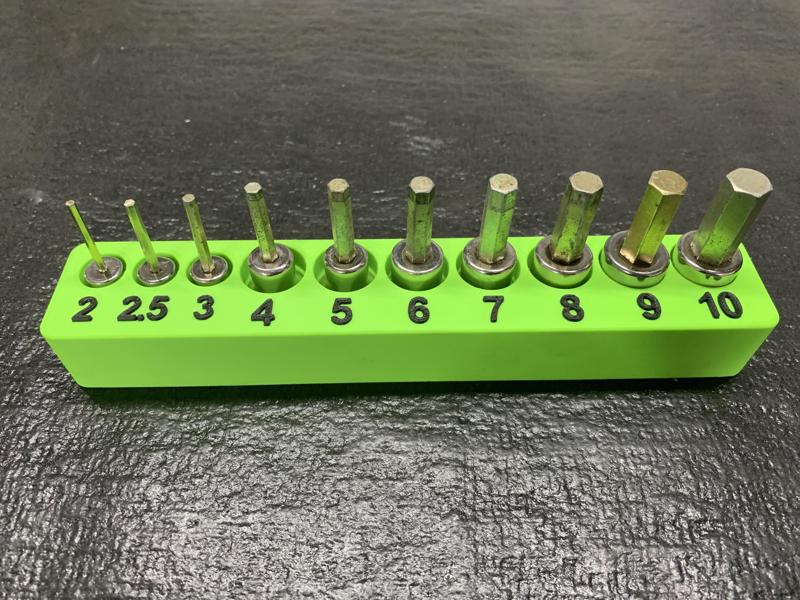 Metric Hex Socket Driver tray 2mm-10mm