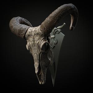 Ritual Goat Skull *Wall mount and base editions* (Pre-Supported)