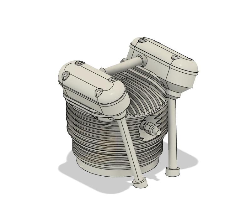 Alternative engine cylinder for 3dlabprint WACO YMF – 5