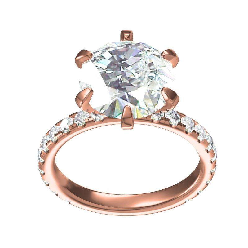Round Diamond 6 Pring Micro Prong Setting Solitaire Ring