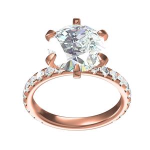 Round Diamond 6 Pring Micro Prong Setting Solitaire Ring