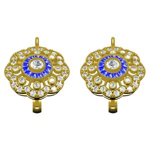 Diamond Cluster Hoop Earring