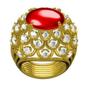 Ruby Cabochon Cocktail Ring