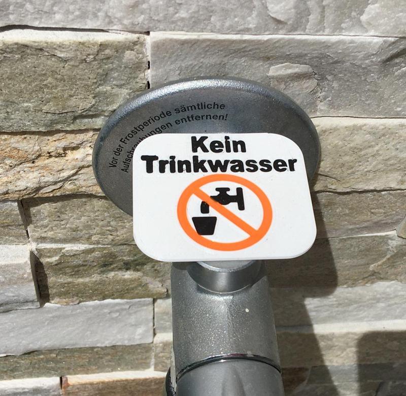 Kein Trinkwasser Schild - Kemper Wasserhahn