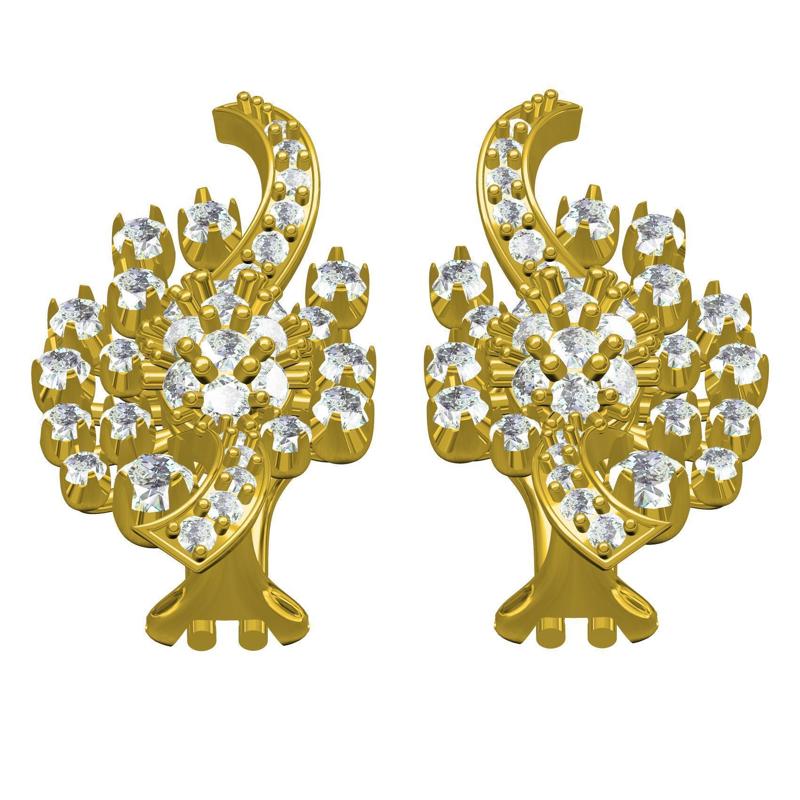 Antique Round Diamond Cluster Earring