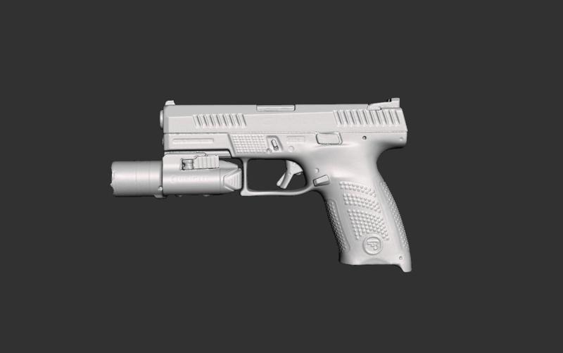 Cz P10 C Olight Baldr PRO R Real Size Scan 3d Gun Mold