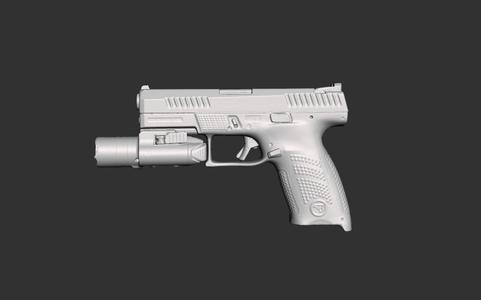 Cz P10 C Olight Baldr PRO R Real Size Scan 3d Gun Mold