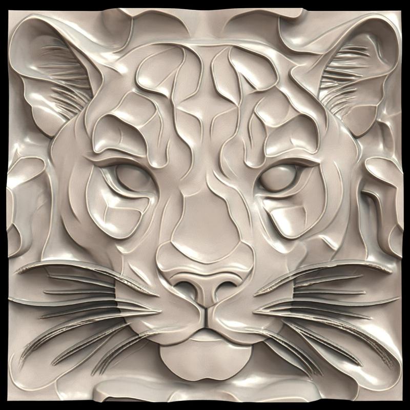 3D Model STL File for CNC Router/Laser & 3D Printer A Panther with Optical Camouflage that Makes It Invisible