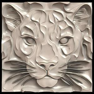 3D Model STL File for CNC Router/Laser & 3D Printer A Panther with Optical Camouflage that Makes It Invisible