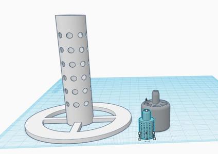 Simple aquarium sponge filter with printed bubble/air diffuser.