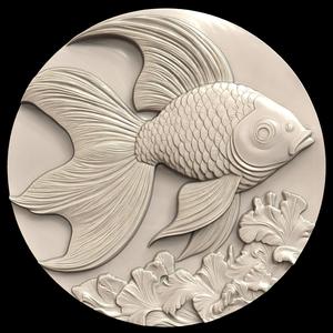 3D Model STL File for CNC Router/Laser & 3D Printer A Goldfish that Grants Wishes to Whoever Catches It