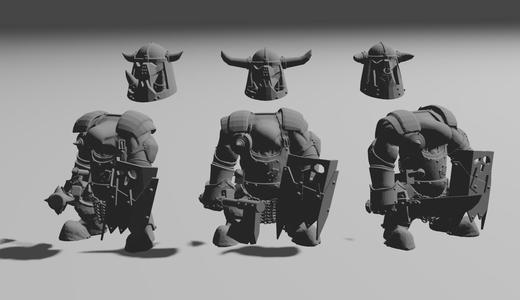 Armoured orcs with shields