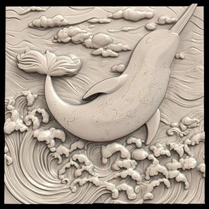 3D Model STL File for CNC Router/Laser & 3D Printer A Narwhal with Magical Powers in an Icy Kingdom