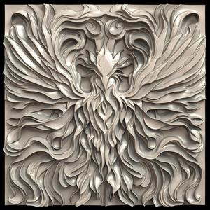 3D Model STL File for CNC Router/Laser & 3D Printer A Phoenix Made of Shadows that Is Never Reborn 1